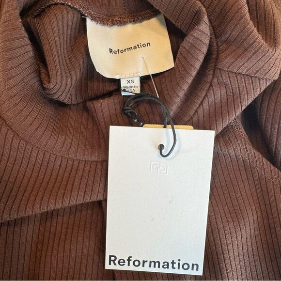 Reformation Skylar Knit Dress NWT in Cafe Brown XS - Picture 11 of 14